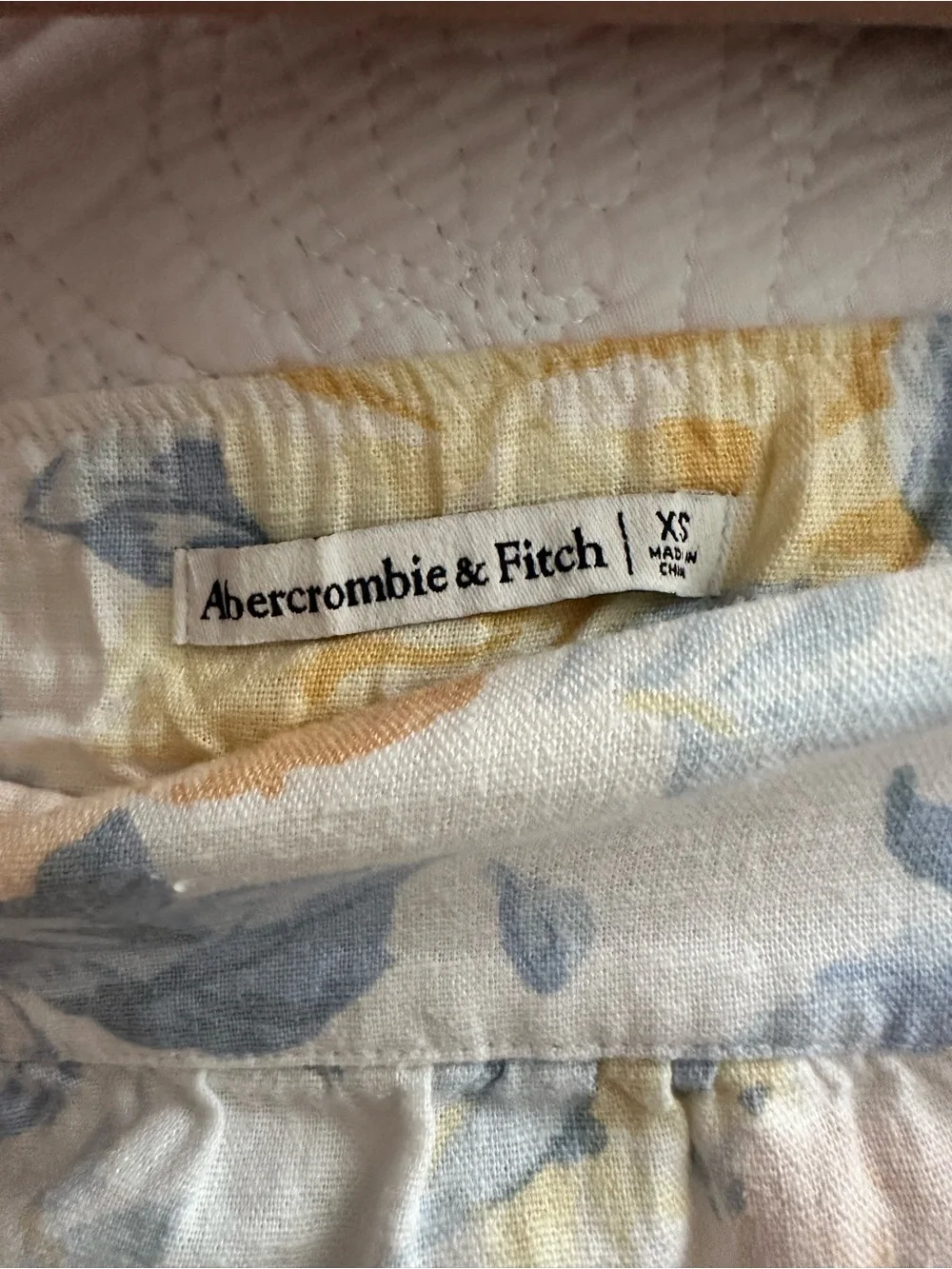 Abercrombie & Fitch Floral Spaghetti-Strap Maxi Dress in Cream, Yellow, Blue